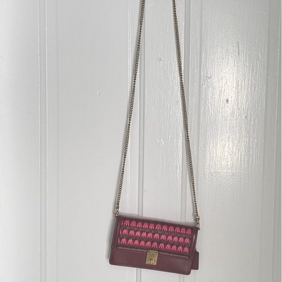 Coach Hutton Burgundy and Pink Clutch/Crossbody - Picture 6 of 7